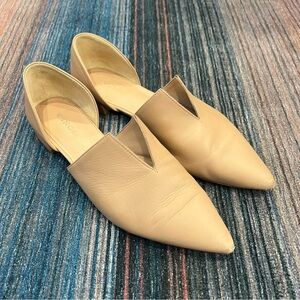 Vince Darlington Split D'Orsay Flat, Nude Leather, Size 7 (37)